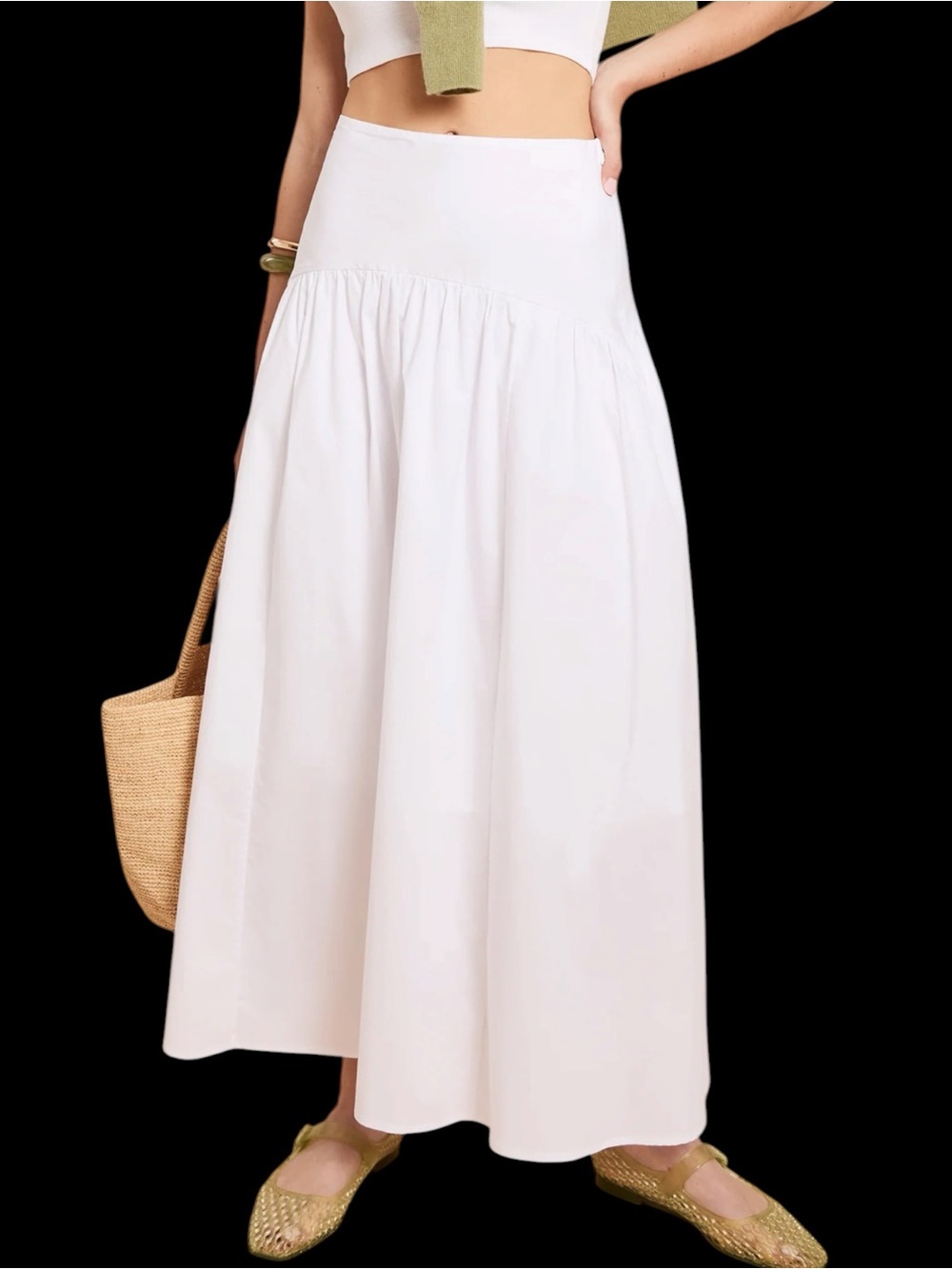 Few Moda Caara Vashti Cotton Skirt White Maxi NWT